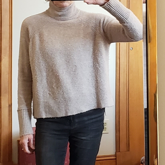 J Crew Taupe Turtleneck with High Low Hem | Size XS - Picture 1 of 3